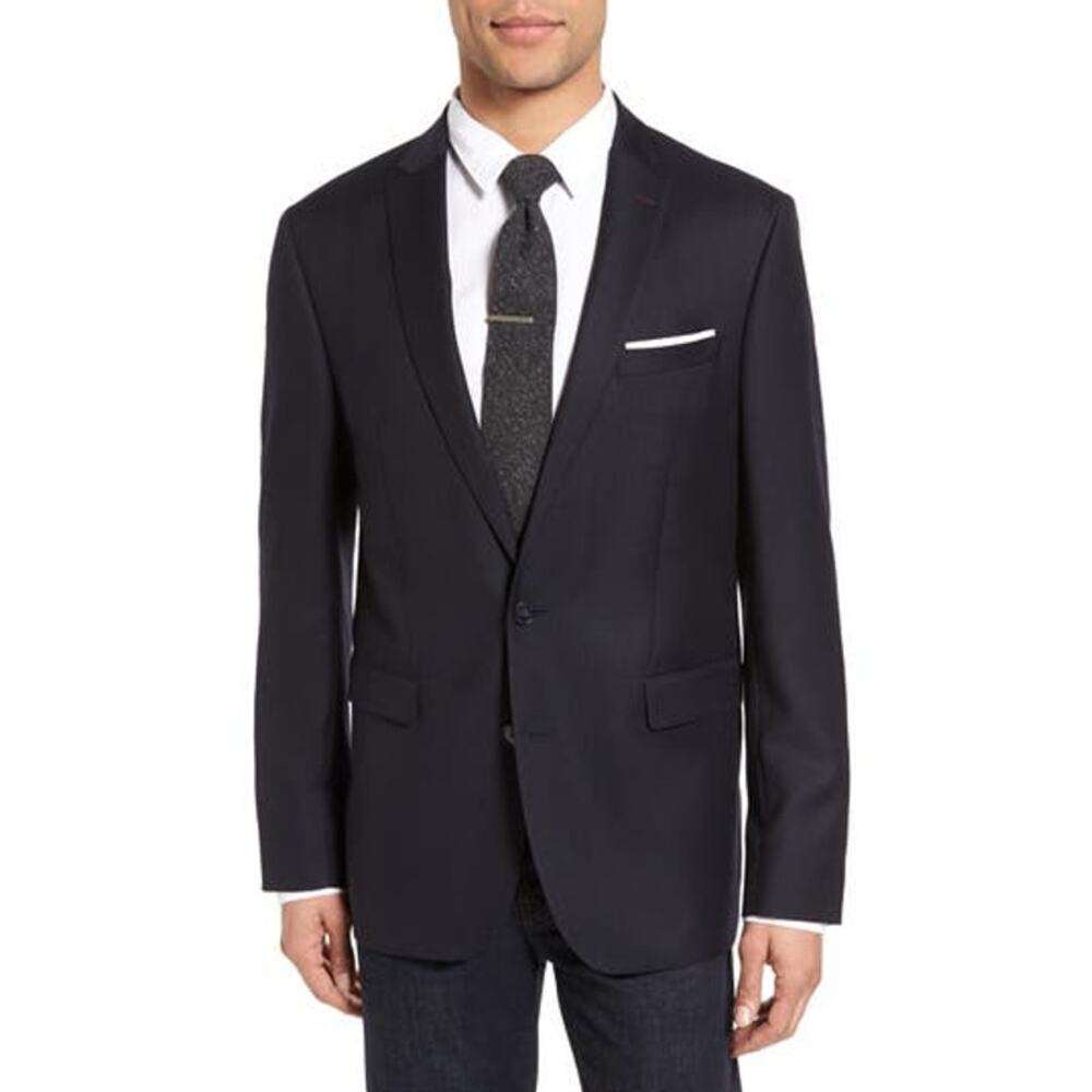 Sand Mens Trim Fit Hopsack Wool Blue Blazer Size 54 Jacket New $550 Formal Coat
